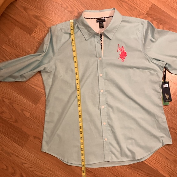 Women’s US Polo Button Down Light Blue Shirt - Picture 9 of 12
